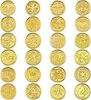 Swpeet 24Pcs 24mm Wax Seal Stamp Hot Stamping Gift Box Set, Vintage Sealing Wax Stamps Set Ideal for Wedding Invitations, Envelopes, Cards, Ideas, Wine Packages
