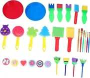 Hohopeti 29 Pcs 1 Set Painting Make Puzzle Saver Finger Paint Kit Kits Color Shaper Aprons Ink Daubers Drawing Brushes for Drawing Tools Art Printing Brushes Sponge