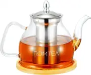 Glass Teapot, 40oz/1200ml Glass Teapot with Removable Infuser, Clear Tea Pot ...