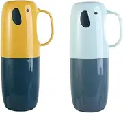 Portable Toothbrush Holder,2PCS Detachable Travel Toothbrush Holder,Toothbrush Case Toothpaste Cup Cover Toothbrush Toothpaste Storage Container,Multifunction Travel Cup (Yellow+Blue, One Size)