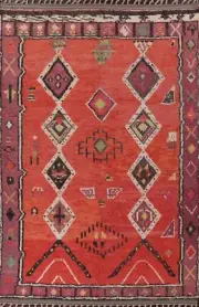 Geometric Moroccan Oriental Area Rug Hand-knotted Wool Living Room Carpet 8x11