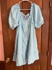 Stoney Clover Lane Target Blue Dress Beach Cover Up Womens Large NEW W Tags