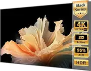 NothingProjector Projector Screen, 120 inch, ALR Ambient Light Rejecting, 4K Ultra HD Fixed Frame 16:9 CLR, On Wall Mount Projection Screen for Ultra Short Throw Projectors, Black Series