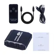 3x1 Aluminum Spdif Toslink Optical Digital Audio Splitter Remote Switch Hub e