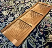 J.K. Adams Co. Wood Coliseum Collection Triple Tray Cherry Platter Server signed