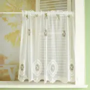 Voile Embroidery Cafe Curtain LACE Sheer Short Half Curtain Small Window Drape