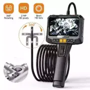 360° Industrial Endoscope Camera 8mm 5"IPS Screen Single&Dual Lens Inspection
