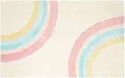 Rainbow Hairy Nursery Play Mat for Children Plush Carpets for Living Room White Rugs for Kids Bedroom Hairy Soft Foot Mat,1pc,Rainbow Carpet,80x160cm