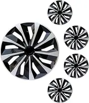 Aiqiying Hubcap Wheel Cover Replacement R16 Hub Caps Universal Wheel Rim Cover ABS Material Exterior Accessories for Car Trunk SUV -Set of 4 (16-Inch, Silver-Black)
