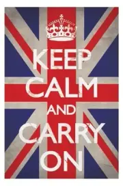 Keep Calm & Carry On - Union Jack POSTER 60x90cm NEW uk flag style background