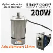 200W Optical Axis Deceleration Geared AC Motor With Speed Controller 220V 110V