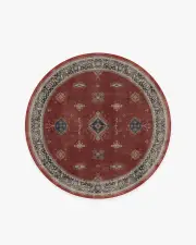 185' Round | Machine Washable Runner Rug | Kid & Pet Friendly | Indoor Rug | Verena Amber Red Rug | Ruggable