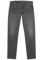 Replay Anbass Hyperflex+ Grey Slim-leg Jeans - W36/L32 W36/L32