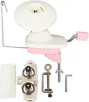Yarn Cake Winder, Hand Operated Ball Winder Manual with Dual Head Thread Guide Crank Winding Machine Tool for 150G Capacity Crocheting Convenient Tabletop Clamp 8 Strands