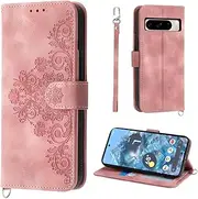 AsWant Wallet Case for Google Pixel 8 Pro - Premium Leather Flip Protective Case Magnetic Cover Google 8 Pro with Stand Function (Pink)