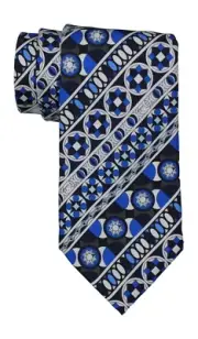 Emilio Pucci Multicolored Tapestry Medallion Striped Printed Tie