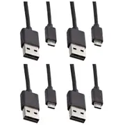 4x Sansai 0.7m USB Male to Micro USB Cable for Smartphone/Charge/Sync/Hard Drive