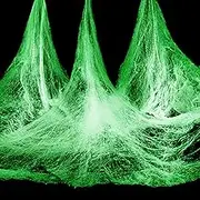 Glow in The Dark Spider Web Halloween Decoration - White Stretch Cobwebs for Creepy Indoor and Outdoor Party Decor, 200g (1 Pack)
