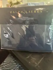 Ralph Lauren Modern Equestrian Cromwell Quilted Euro Sham Navy Ships Out FAST
