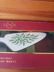 Lenox Dessert Pie Cake Server HOLIDAY Holly Design Porcelain 11” Great Gift NIB