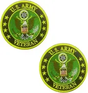 [Zcketo] 2 PCS American US Veteran Patch Hook and Loop Full Embroidery Repair Patch for Veteran Support, Caps,Bags,Backpacks,Clothes,Vest,Uniforms