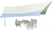 GEUGECY Beach Tent Sun Shelter | Rain Canopy 17.06 Ft × 14.76 Ft,Large Coverage, Heavy Duty Sunshade, UV Protection for Backpacking