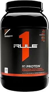 Rule1 R1 100% Whey Protein Isolate and Hydrolysate Protein Powder 2.64 lb, Chocolate Coconut (38 Servings)