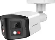 VIKYLIN 4MP Dual-Lens Security POE IP Camera,Compatible for Hikvision Panoramic 180° FOV Bullet, Customized Siren & 2-Way Talk, SD Card Slot(512GB), Human Detection, Full Color/EXIR2.0 Night Vision