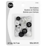 Dritz, Assorted Shirt Buttons (20pc) - 9mm & 11mm