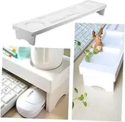Sewroro Keyboard Storage Computer Keyboard Holder Shelf Board Office Desktop Organizer Computer Keyboard Shelf Computer Keyboard Stand Keyboard Organizer Keyboard Rack White