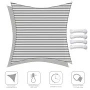 16x16FT 97% UV Block Square Sun Shade Sail Canopy Outdoor Patio Pool Gray+White
