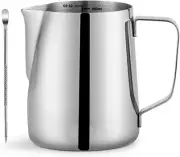 CAMKYDE Stainless Steel Milk Frothing Pitcher 32 Oz, Espresso Steaming Pitcher