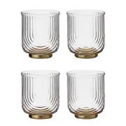 2x 2pc Davis & Waddell Avery DOF 10cm/350ml Tumbler Glass Drinking Set CLR/GLD
