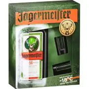 Jagermeister 700mL & Retro Hip Flask Gift Pack