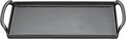 KÜCHENPROFI Provence Plancha Griddle, 38 cm, Black, Cast Iron with Durable Enamel, Suitable for All Hobs Including Induction, Multifunctional for Baking, Grilling & Serving