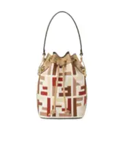 Canvas mini-bag with multicolor FF embroidery One size multi-color