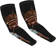 [FHEDVBN] African Ritual Ethnic Tribal Arm Sleeves Compression Arm Covers for Men Women Outdoor Sun Sleeves Cooling Sports Sleeve, Black