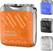 2025 New Beard Shaver Mini and Portable Suitcase Design, R-12 Luggage Electric Shaver, Portable Razor Traveller Shaving for Men Waterproof, Men's Favorite Mini Electric Shavers (Orange)