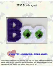 Boo Magnet-Plastic Canvas Pattern or Kit