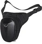 PEASL Motorcycle Drop Leg Side Bag Black Motorcycle Bag Hard Shell Outdoor Casual Waist Bag Motorbike Hip Bum Pack Waterproof Bag(G)