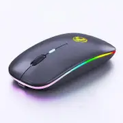iMICE E-1300 4 Keys 1600DPI Luminous Wireless Silent Desktop Notebook Mini Mouse, Style:Dual-modes Luminous Edition Black