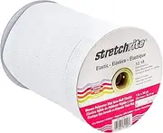 Stretchrite Flat Non-Roll Woven Polyester Elastic Spool, 1-Inch by 50-Yards, White