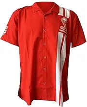 [Carroll Shelby] Cobra Stripe Camp Shirt - Cuban, Cabana Style Button-Up Shirt