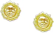 [JewelryWeb] 14k Yellow Gold Sun Screw Back Earrings 8x8mm Stud Earring for Women