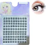 100 Eyelash Cluster Cartoon Eyelash, Natural Appearance Playful Soft Eyelash, Cluster Eyelash Looks Thin And Soft. Soft and Lightweight Resuale Wide Band Cluster Lashes for Home use (13Mm*100)