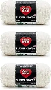 [Red Heart] Super Saver Aran Yarn - 3 Pack of 198g/7oz - Acrylic - 4 Medium (Worsted) - 364 Yards - Knitting/Crochet