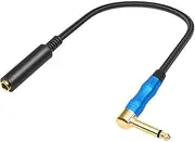 IsMwav Right Angle 6.35Mm TRS Stereo Male to Female Audio Cable Guitar Extension Cable Cord for Amplifiers Headphone Right Angle TRS Stereo Male to Female Audio Extension B