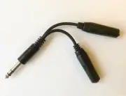 V-Drum Y-Cable Splitter for Roland - 1X Male Stereo TRS to 2X Female Mono TS
