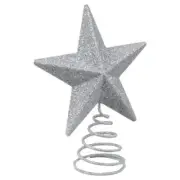 Glittery Mini Metal Star Tree Toppers, 4.75x3.75-in. (Silver) Gold,silver