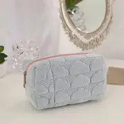 Ikiana - Cloud Plain Zip-Up Makeup Bag Light Blue - One Size